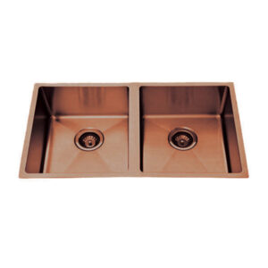 Atlas 760* 440mm Double Bowl Handmade Kitchen Sink Copper