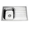 Prague 800* 500mm Top Mount Single Bowl with Drainer Pressing Kitchen Sink