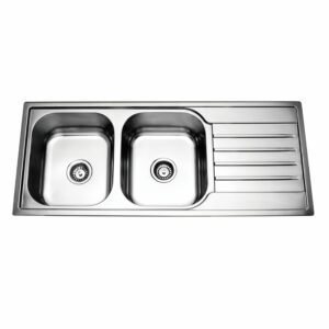 Prague 1200X500mm Top Mount Double Bowl Pressing Kitchen Sink Chrome