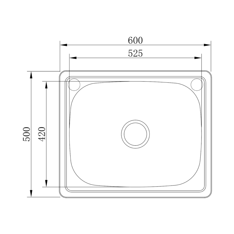 Sofia 600x500x240 mm Insert Laundry Trough - 51 Litre