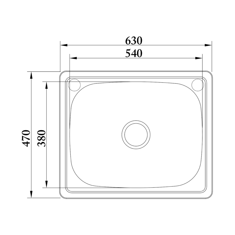Sofia 630x470x240 mm Insert Laundry Trough - 47 litre