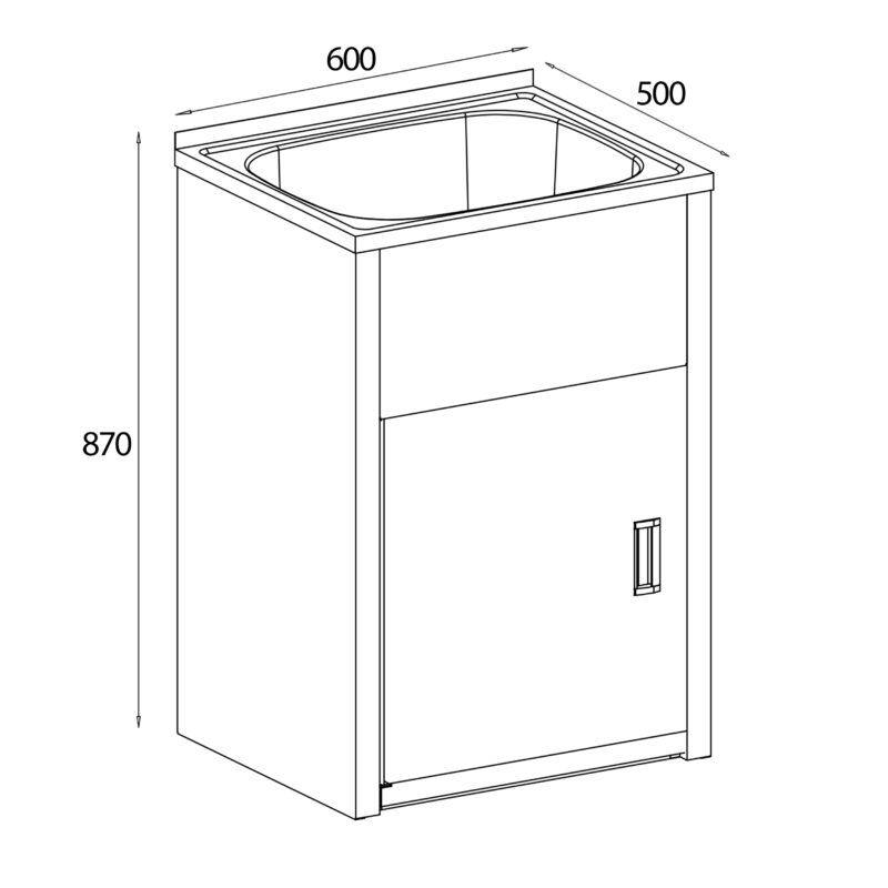 Tulsa 45 Litre Laundry Troughs with Metal Cabinet