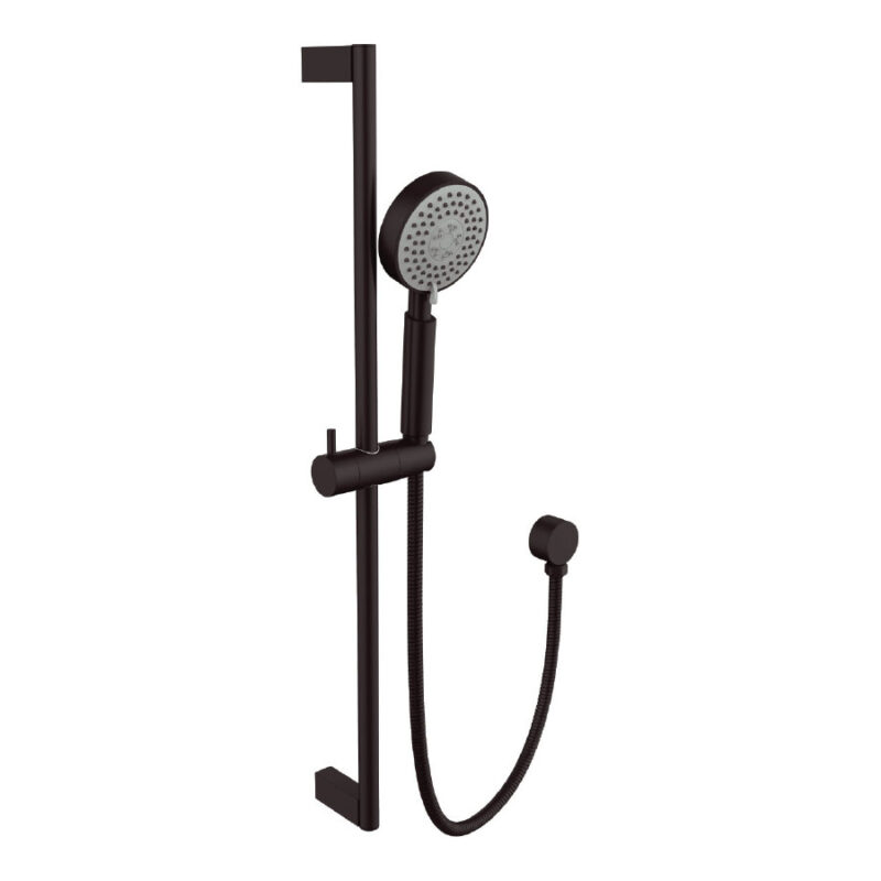 Round Shower Rail in black