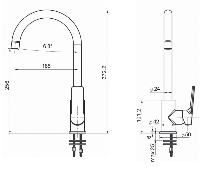 London Kitchen Mixer in Chrome & White