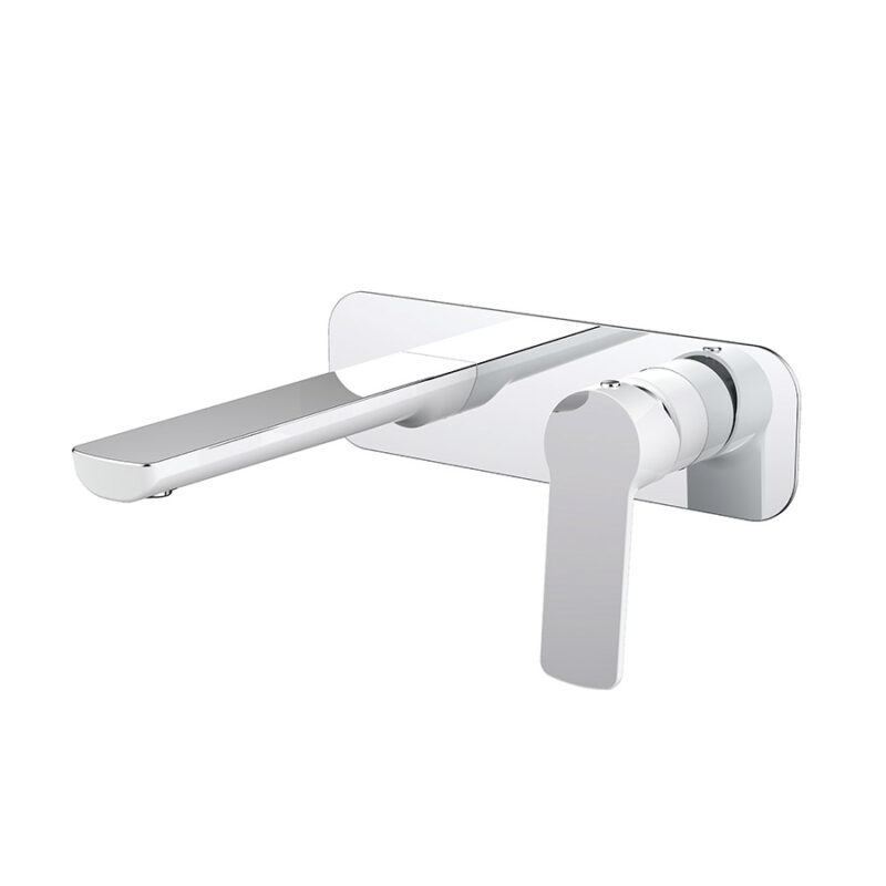 London Basin/ Bath Mixer Tap Set in Chrome & White