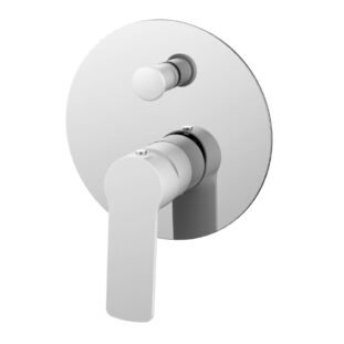 London Shower/ Bath Mixer With Diverter in Chrome & White