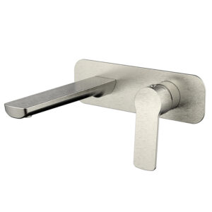 Genoa Basin/ Bath Wall Mixer and Tap Set in Brushed Nickel