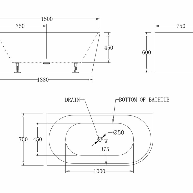 MILAN 1500/ 1700 Spa Left Corner Bathtub in Gloss White
