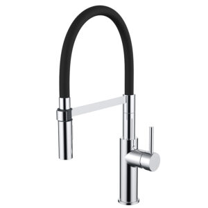 Pull Down Kitchen Mixer in Chrome & Black