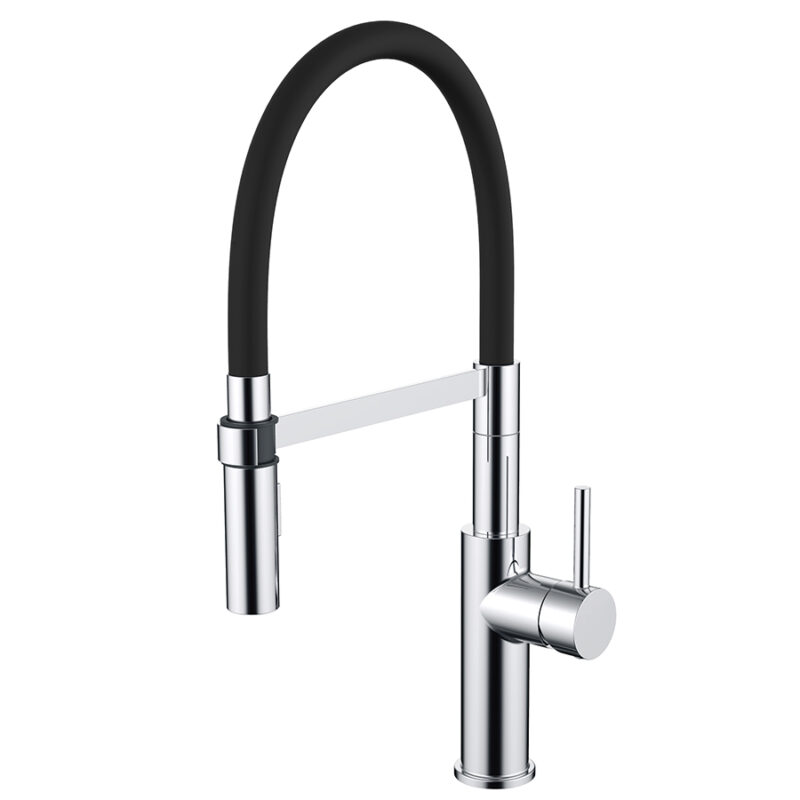 Pull Down Kitchen Mixer in Chrome & Black