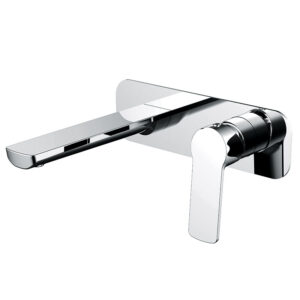 ROME Basin/ Bath Wall Mixer Tap Set in Chrome