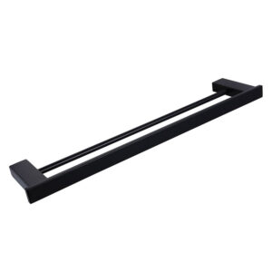 Double Towel Rail 800mm - Matt Black