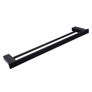 Double Towel Rail 600mm - Matt Black