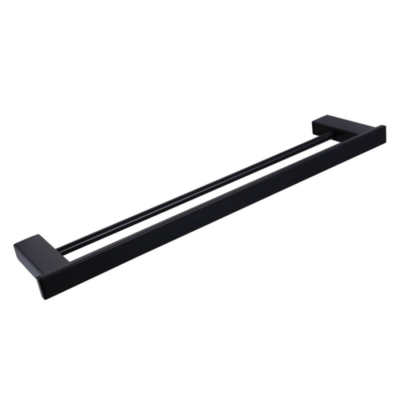 Double Towel Rail 800mm - Matt Black