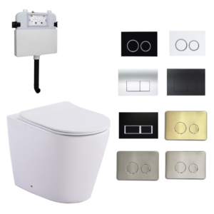 BOSTON R&T Tornado & Rimless Pan with In-Wall Cistern Package