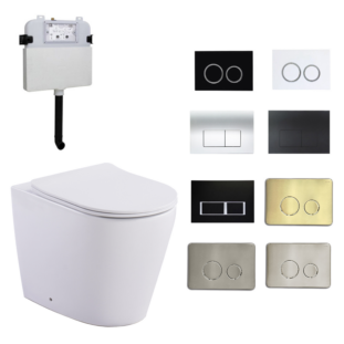 BOSTON R&T Tornado & Rimless Pan with In-Wall Cistern Package