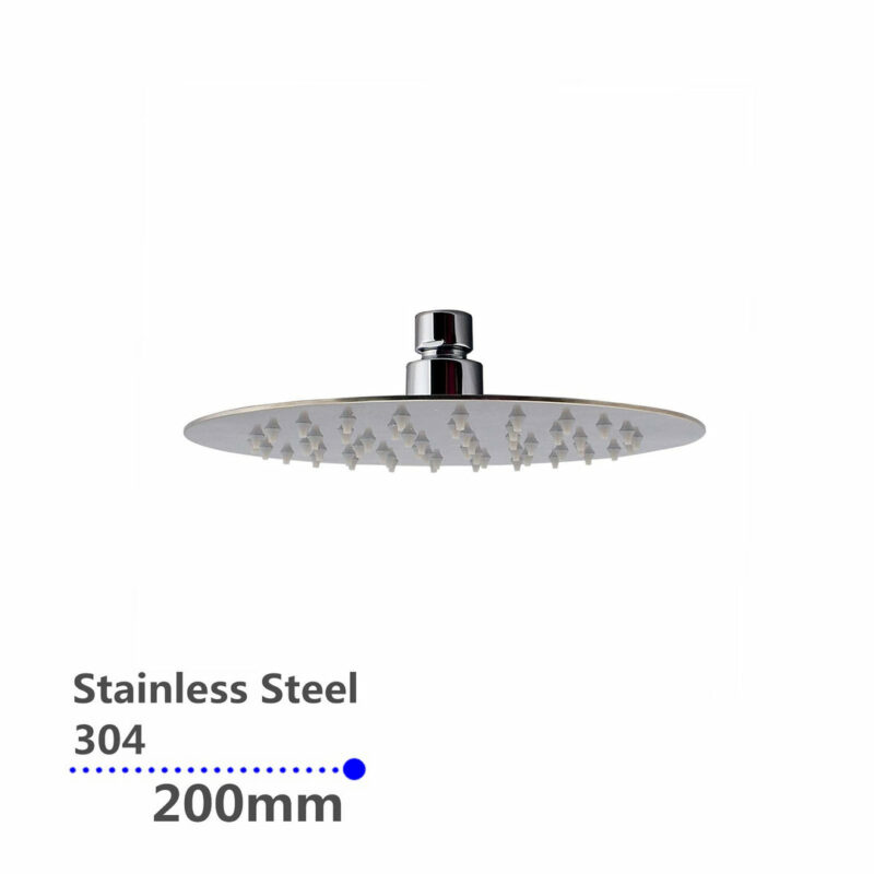 200/250/300mm Super-slim Round Chrome Stainless Steel Shower Head
