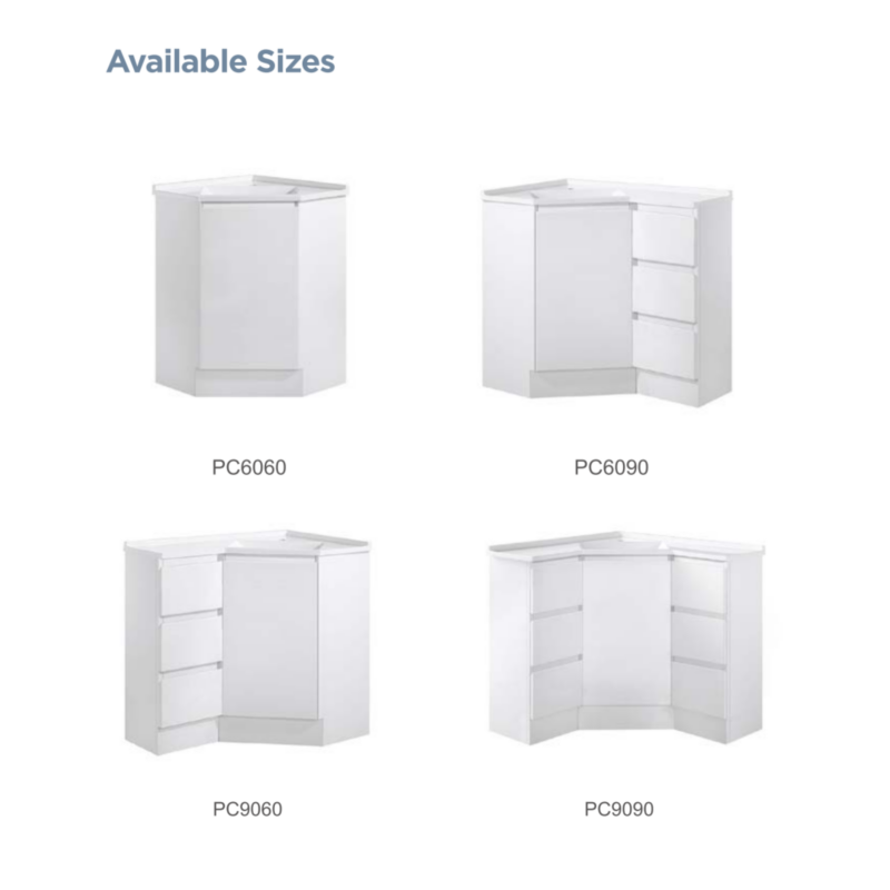 Corner 600- 900mm Freestanding Natural Timber Vanity