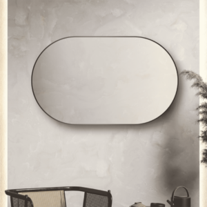 Convex Oval 1500x900mm Matte Black Framed Mirror