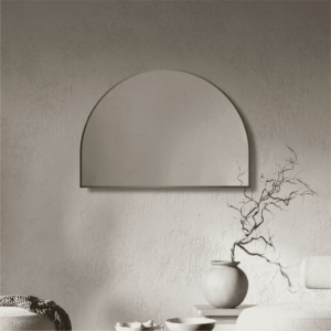 Convex Arch 1200x900mm Matte Black Framed Mirror