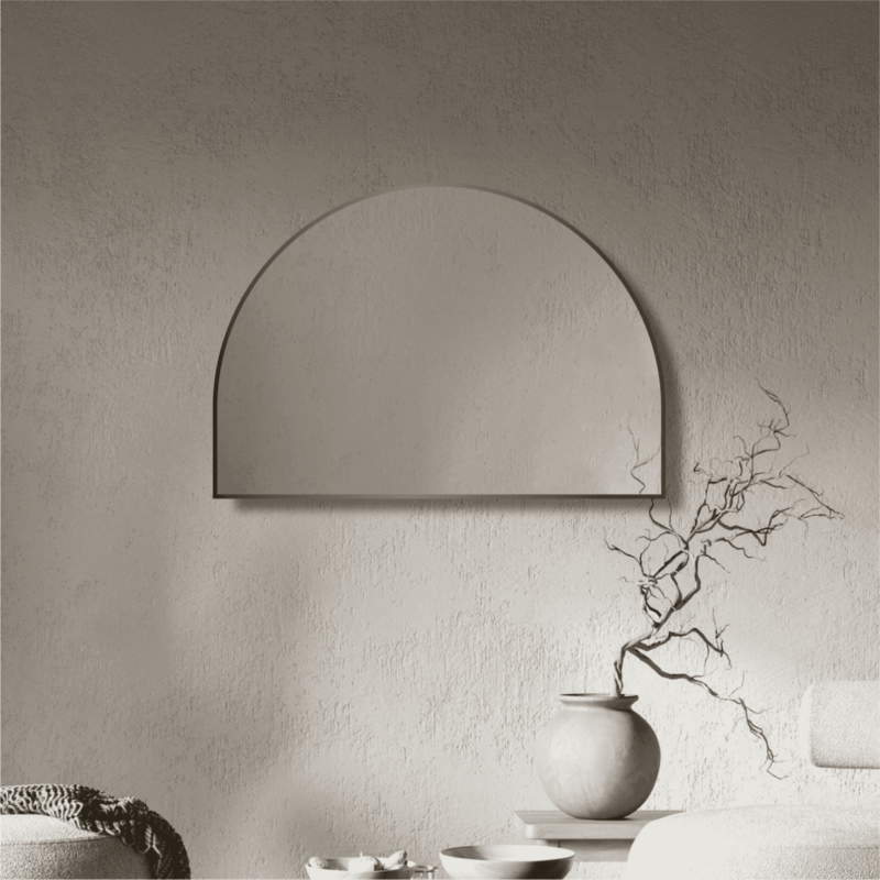 Convex Arch 1200x900mm Matte Black Framed Mirror