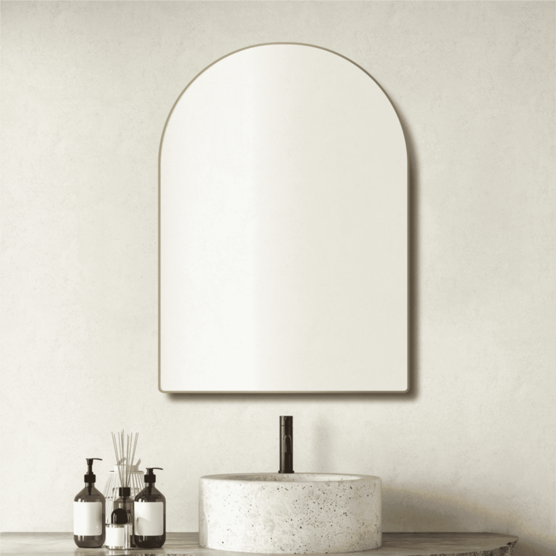 Convex Arch 750x900mm Brushed Gold Framed Mirror