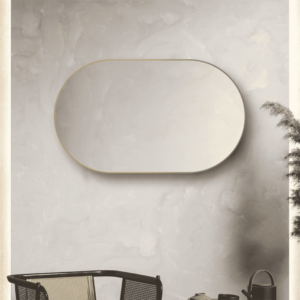 Convex Oval 1200x800mm Brushed Gold Framed Mirror