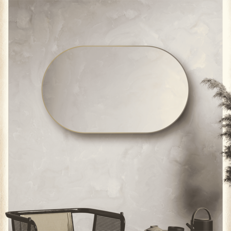 Convex Oval 1200x800mm Brushed Gold Framed Mirror