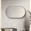 Convex Oval 1200x800mm Matte Black Framed Mirror