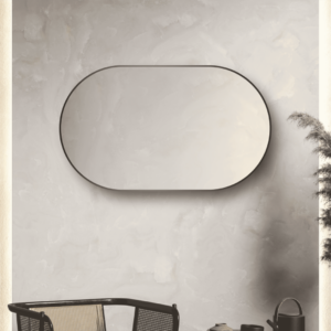 Convex Oval 1200x800mm Matte Black Framed Mirror
