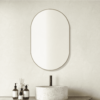 Convex Oval 460x900mm Brushed Gold Framed Mirror