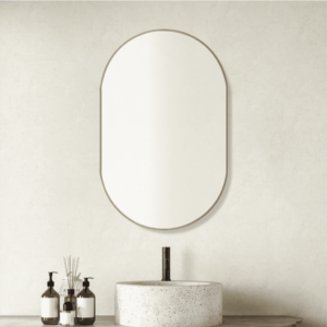 Convex Oval 460x900mm Brushed Gold Framed Mirror