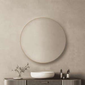 Convex Round 800mm Brushed Gold Framed Mirror