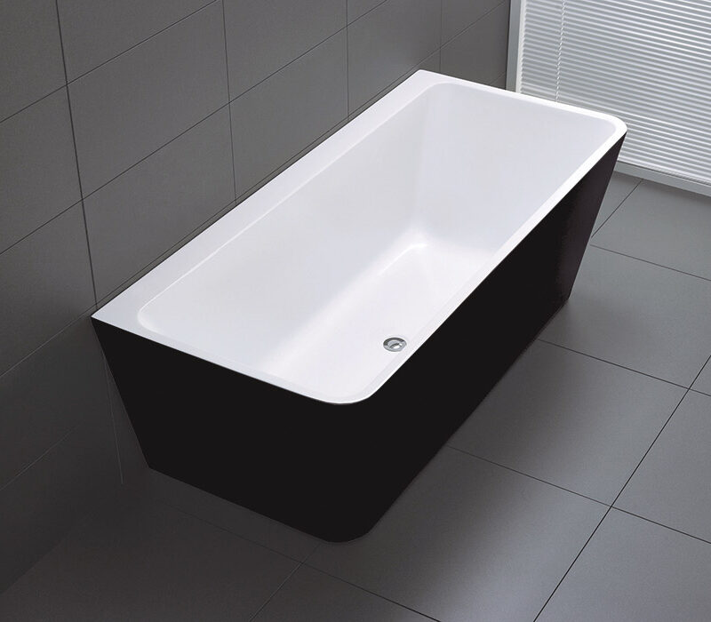 FLORENCE 1500/ 1700mm Back to Wall Bathtub in White & Black