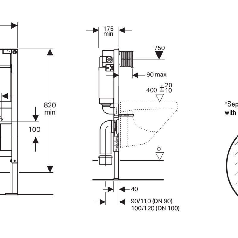 GEBERIT Kappa Wall Hung Concealed cistern TTG412