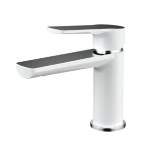 London Basin Mixer in Chrome & White
