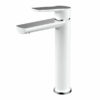 London High Basin Mixer in Chrome & White
