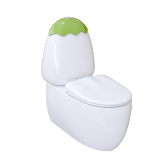 Junior II Egg Shape Child Care Back To Wall Toilet Suite - Colored Cistern Lid