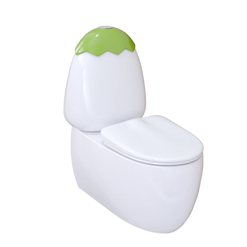 Junior II Egg Shape Child Care Back To Wall Toilet Suite - Colored Cistern Lid