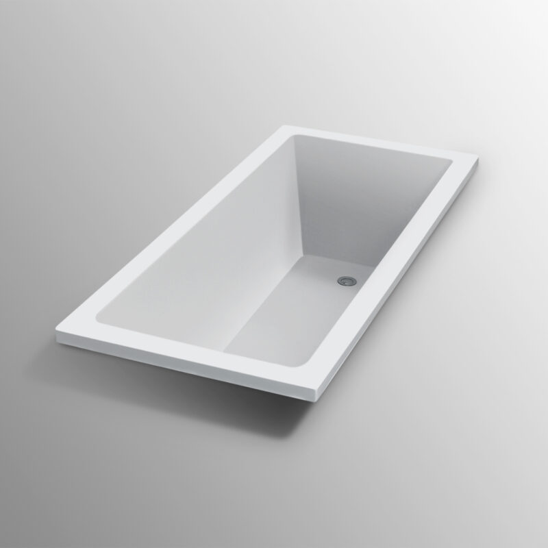 BARI 1500/ 1660mm Drop In Bathtub in Gloss White
