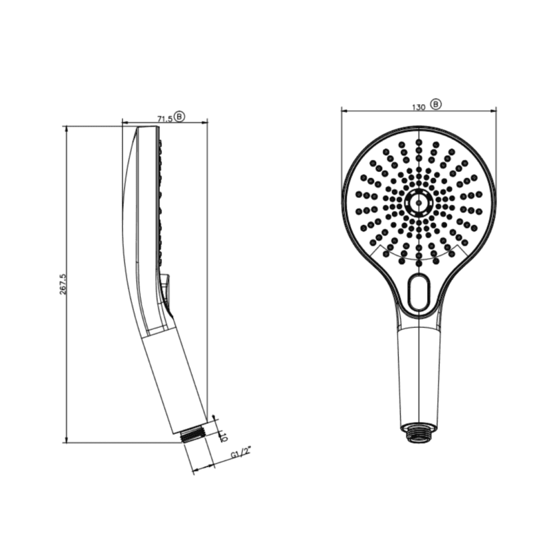 Mica Air Shower Handpiece - French Gold