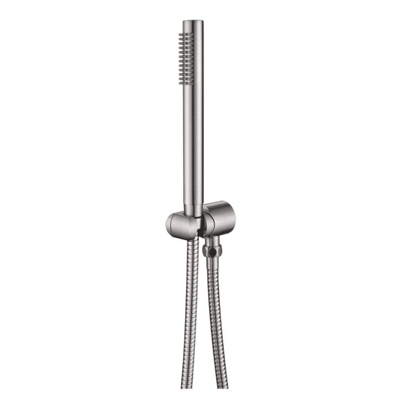 Mica Slim Hand Shower on hook in Brushed Nickel