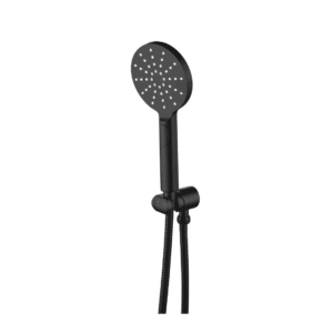 Mica Wide Hand Shower on Hook in Black