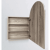 Archive 900x610mm Arch Matte white/ Prime Oak/ Black Mirror Cabinet