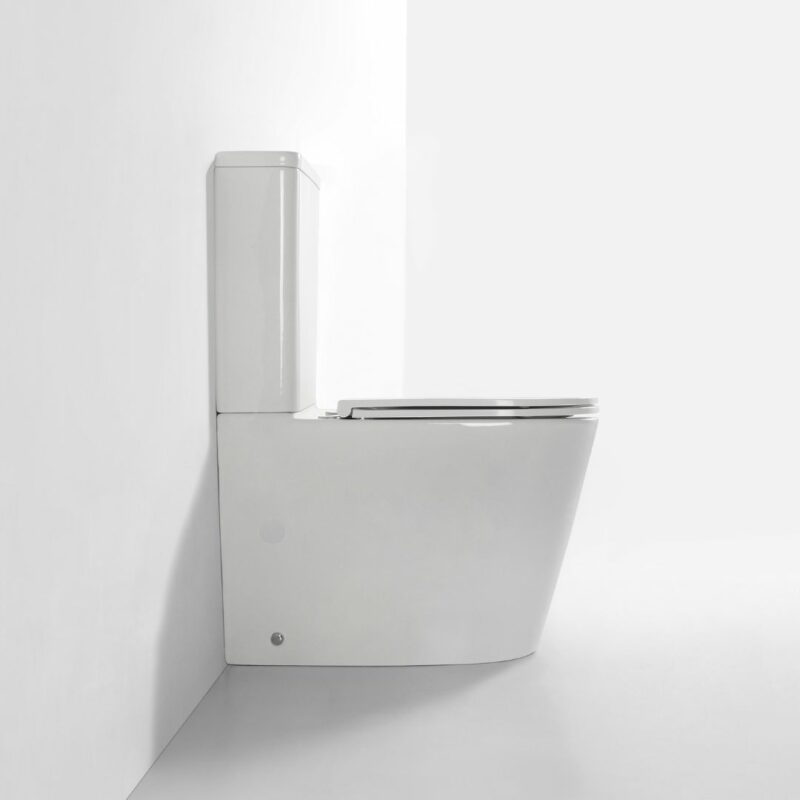 Nova Rimless Compact Pan Universal Toilet Suite - Gloss White