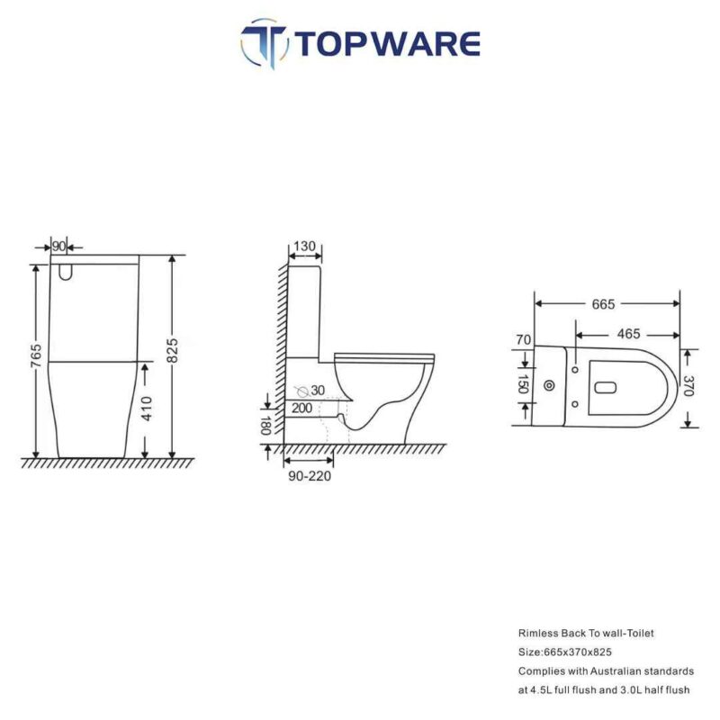 Luna Rimless Back to Wall Universal Toilet Suite - Gloss White
