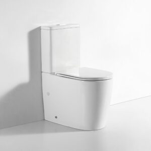 Prime Tornado & Rimless Comfort Height Back to Wall Toilet Suite - Gloss White