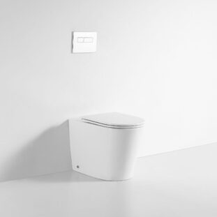 Flow Rimless in-wall Floor Toilet Pan – Gloss White