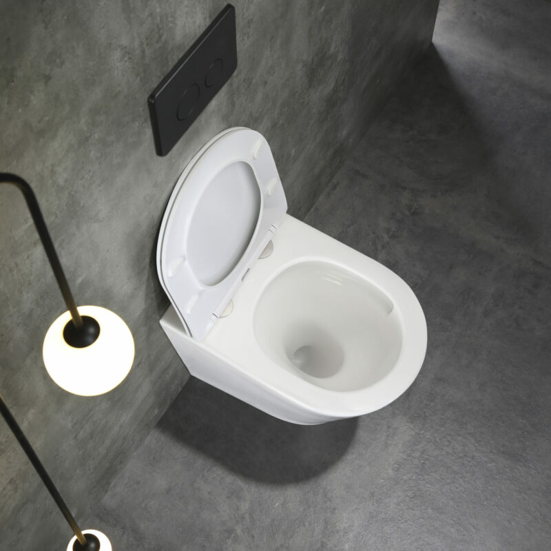 BOSTON Tornado Rimless in-wall Floor Toilet Pan - Gloss White