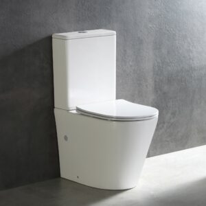 NOVEL Rimless Nano Ceramic Back to wall Toilet Suite - Gloss White